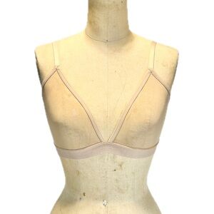 GAP body bra bralette beige nude sheer unlined barely there‎ mesh large y2k
